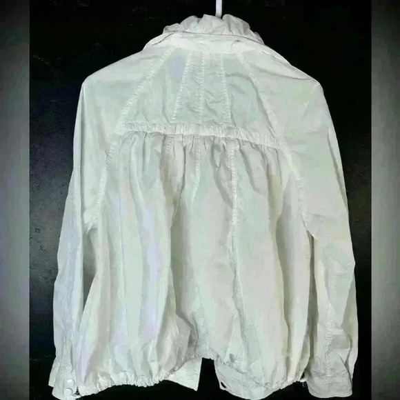 Anthropologie White Bomber Light Jacket Women Windbreaker Size Small - Picture 3 of 11